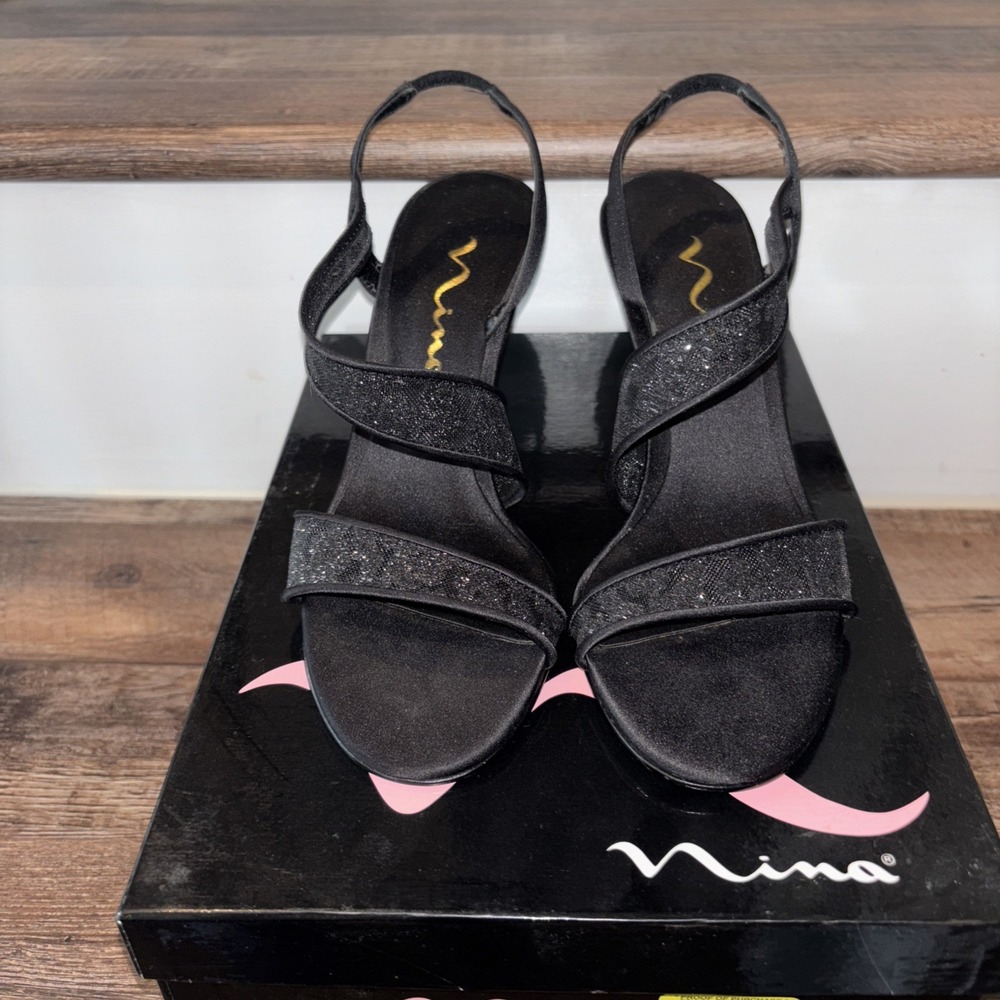 Nina Brand Women's Black Heels Size 6.5